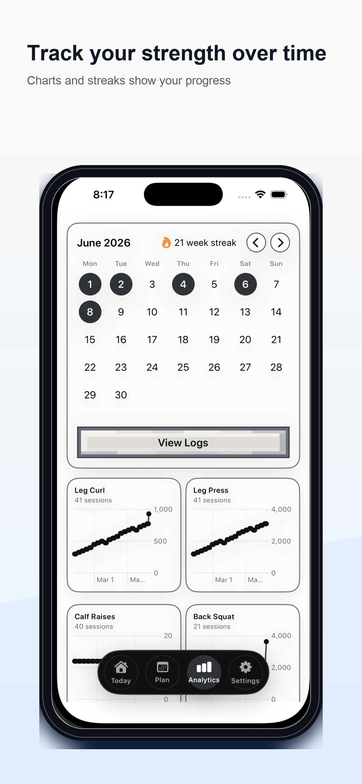 SetQuest screenshot showing progress analytics
